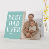 Carte Simple moderne Fête des pères familiale Nom photo (Fleur jaune)