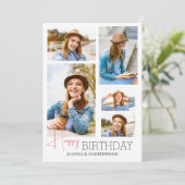 Carte Simple moderne Joyeux Anniversaire élégant 5 Photo (Debout devant)