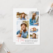 Carte Simple moderne Joyeux Anniversaire élégant 5 Photo (Devant/Arrière en situation)