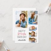 Carte Simple Moderne Joyeux Anniversaire Style N'Importe (Devant/Arrière en situation)