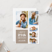 Carte Simple Moderne Joyeux Anniversaire Style N'Importe (Devant/Arrière en situation)