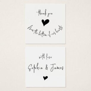 Carte simple moderne Merci Hearts Couple Card