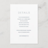 Carte simple moderne Midnight Blue Mariage Détails (Devant)