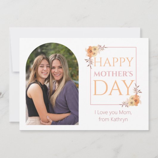 Carte Simple moderne mignonne Maman Joyeuse Fête des mèr (Devant)