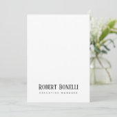 Carte simple moderne minimaliste noir et blanc (Debout devant)