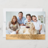 Carte Simple moderne Noël Paix Or en argent Photo (Dos)