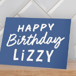 Carte Simple moderne personnalisé non photo voeux d'anni<br><div class="desc">Le design est moderne et simple. Ajoutez le nom du célébrant d'anniversaire</div>