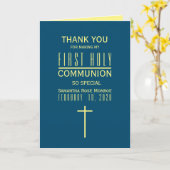 Carte Simple, moderne, premier Merci de communion sainte (Fleur jaune)