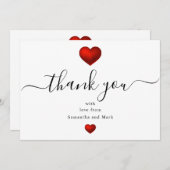 Carte simple moderne Red Heart White Mariage Flat (Devant / Derrière)