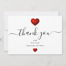 Carte simple moderne Red Heart White Mariage Flat 
