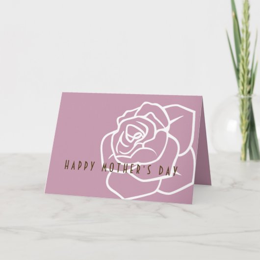 Carte simple moderne Rose Rose (Devant)