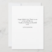 Carte Simple moderne Script 7 Photo | Joyeuse Fête des m (Dos)