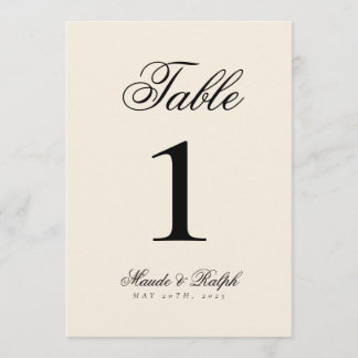 Carte Simple Moderne Vieille Fortune Mariage Noir et Crè