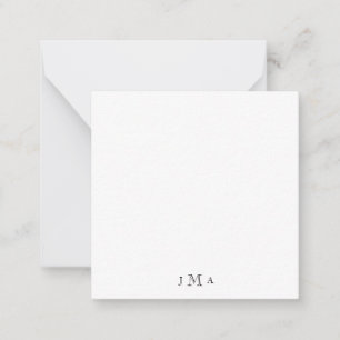 Carte simple Monogram Blank Note Card.