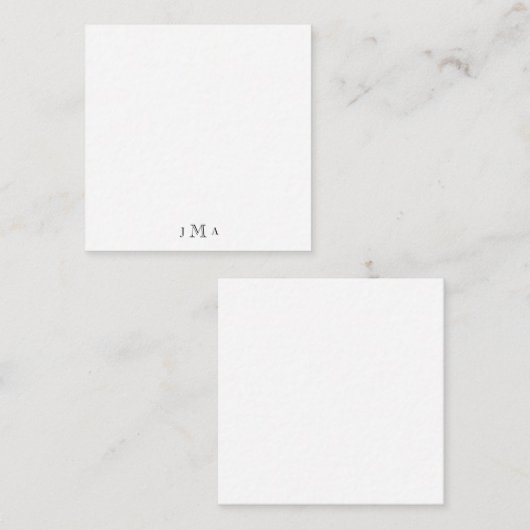 Carte simple Monogram Blank Note Card. (Devant / Derrière)
