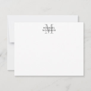 Carte simple monogramme noir gris