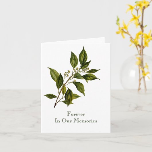 Carte Simple Nature Tree Leaf Branche Condolence Funérai (Fleur jaune)