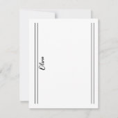 Carte simple Noir Blanc Classique Double Linage No (Devant)