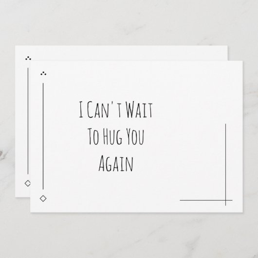 Carte Simple Noir & Blanc Je ne peux pas attendre de vou (Devant / Derrière)