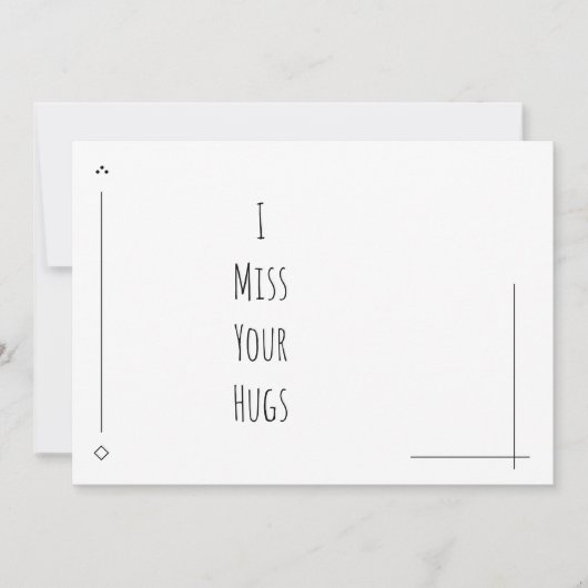 Carte Simple Noir & Blanc "Tu me manques" (Devant)
