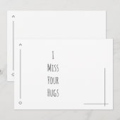 Carte Simple Noir & Blanc "Tu me manques" (Devant / Derrière)