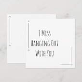 Carte Simple Noir & Blanc "Tu Me Manques" (Devant / Derrière)