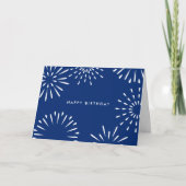 Carte Simple Office Marine Blue White Fireworks Annivers (Devant)
