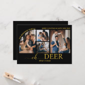 Carte Simple Oh Deer What a Year Photo Collage Noël (Devant/Arrière en situation)