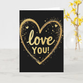 Carte Simple Or Amour Cœur (Fleur jaune)