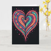 Carte Simple Pattern Heart Card (Fleur jaune)