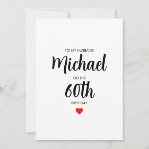 Carte simple personnalisée 60e anniversaire pour l