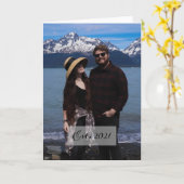 Carte simple personnalisée d'anniversaire de photo (Fleur jaune)