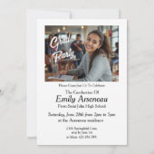 Carte Simple Photo Calligraphy Grad Party Personalize (Dos)
