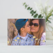 Carte Simple photo de la Fête des Mères Florale (Debout devant)