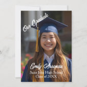 Carte Simple Photo 'Grad Party ' Calligraphy Personalize (Devant)