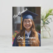 Carte Simple Photo 'Grad Party ' Calligraphy Personalize (Debout devant)