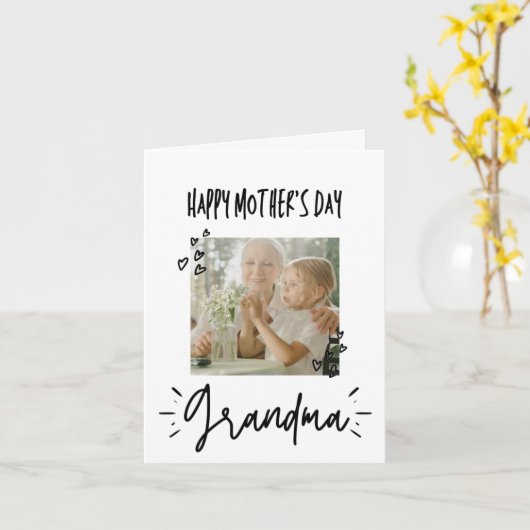 Carte Simple pour grand-mère | Photo personnalisée pour (Fleur jaune)