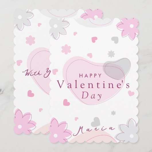 Carte simple pour la Saint-Valentin (Devant / Derrière)