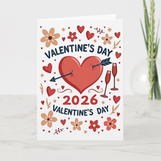 Carte simple pour la Saint-Valentin 2026 (Devant)
