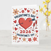 Carte simple pour la Saint-Valentin 2026 (Fleur jaune)