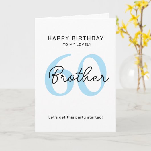 Carte simple pour les 60 ans d'un frère. (Fleur jaune)