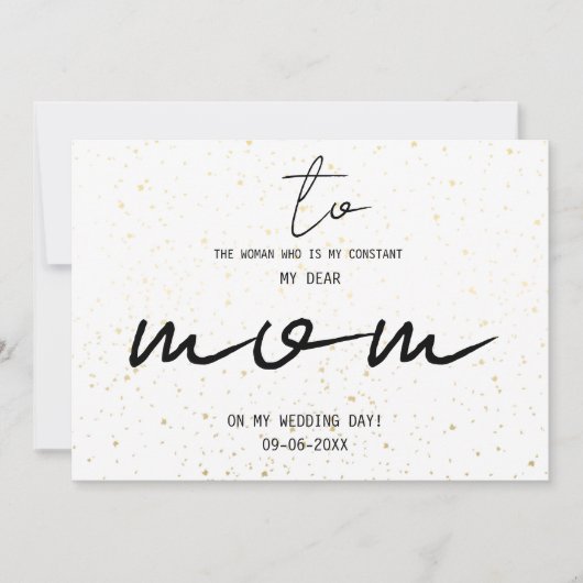 Carte Simple Pour Ma Mère Le Jour Du Mariage Ajouter Un (Devant)