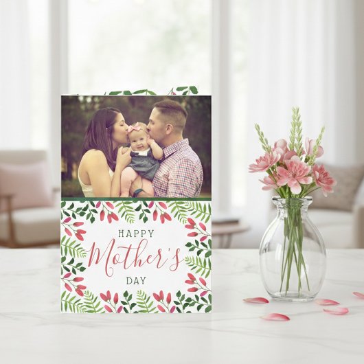 Carte Simple Printemps en fleurs Photo Fête des mères