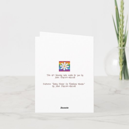 Carte Simple Rainbow Daisy Flower Penser De Vous (Dos)