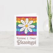 Carte Simple Rainbow Daisy Flower Penser De Vous (Devant)