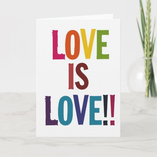 Carte Simple Rainbow Love Is Love Card (Devant)