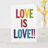 Carte Simple Rainbow Love Is Love Card (Fleur jaune)