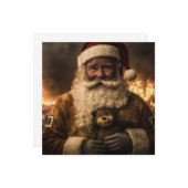 Carte simple recto avec ours du Père Noël australi (Devant/Arrière en situation)