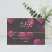 Carte Simple Red Heart Theme for Wedding RSVP (Debout devant)