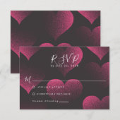 Carte Simple Red Heart Theme for Wedding RSVP (Devant / Derrière)